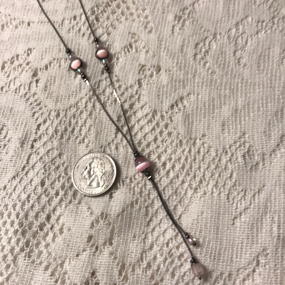 Pink choker style necklace